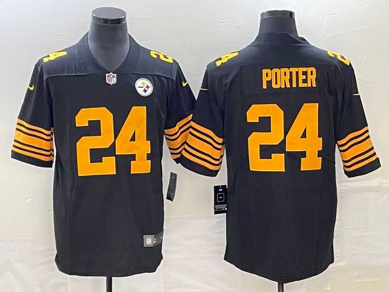 Men & Women & Youth Pittsburgh Steelers #24 Joey Porter Jr. Black 2023 Draft Color Rush Limited Stitched Jersey